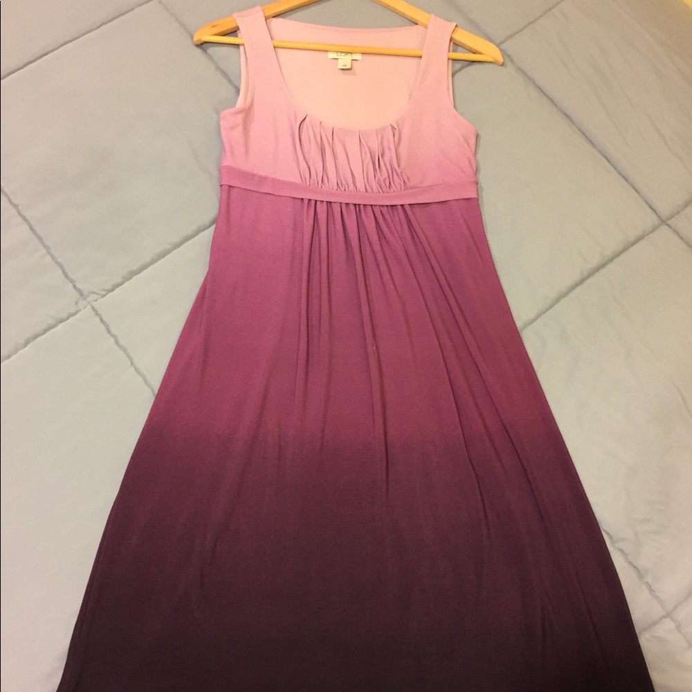 Purple ombré Ann Taylor Loft midi dress